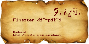 Finszter Árpád névjegykártya