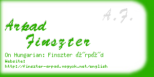 arpad finszter business card